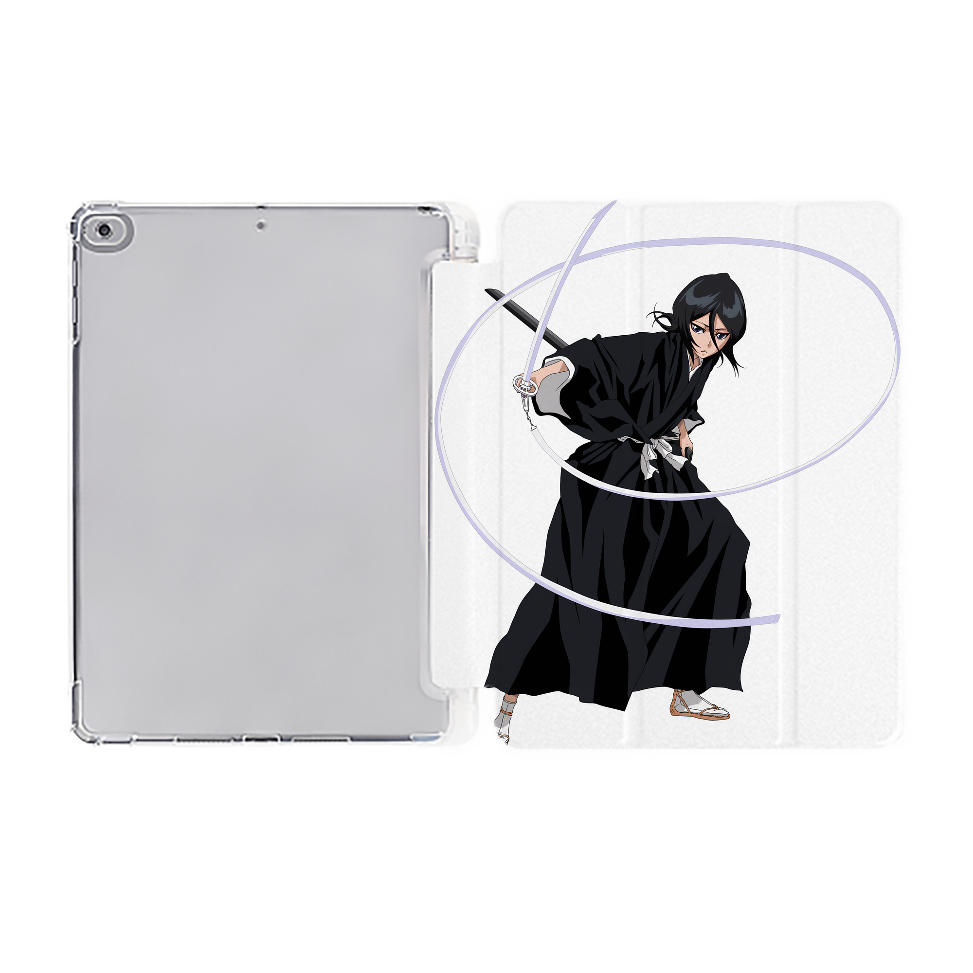 （画像用） ブリーチ 朽木ルキア BLEACH Kuchiki Rukia IPad ケース ペン収納付き 三つ折りスタンド PUレザー×シリコン 対応機種9.5/10.5/10.9インチ